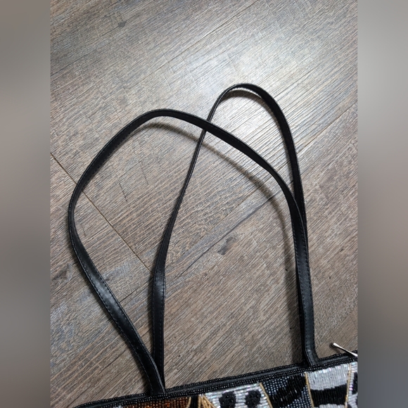 Chico's Beaded Animal Print Purse Shoulder Handbag - Picture 6 of 13